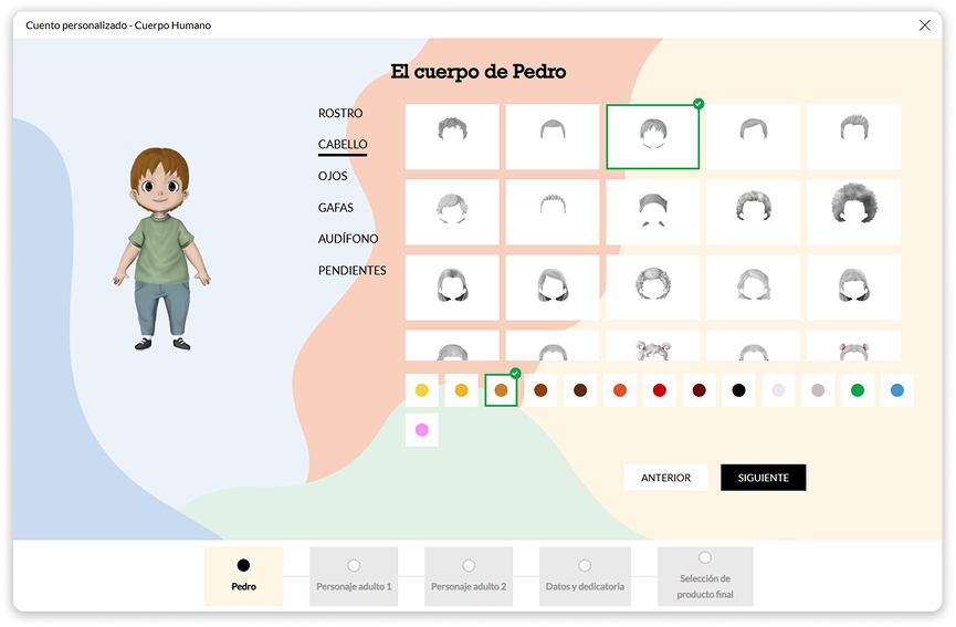 Paso 4 para personalizar un cuento en famibooks.