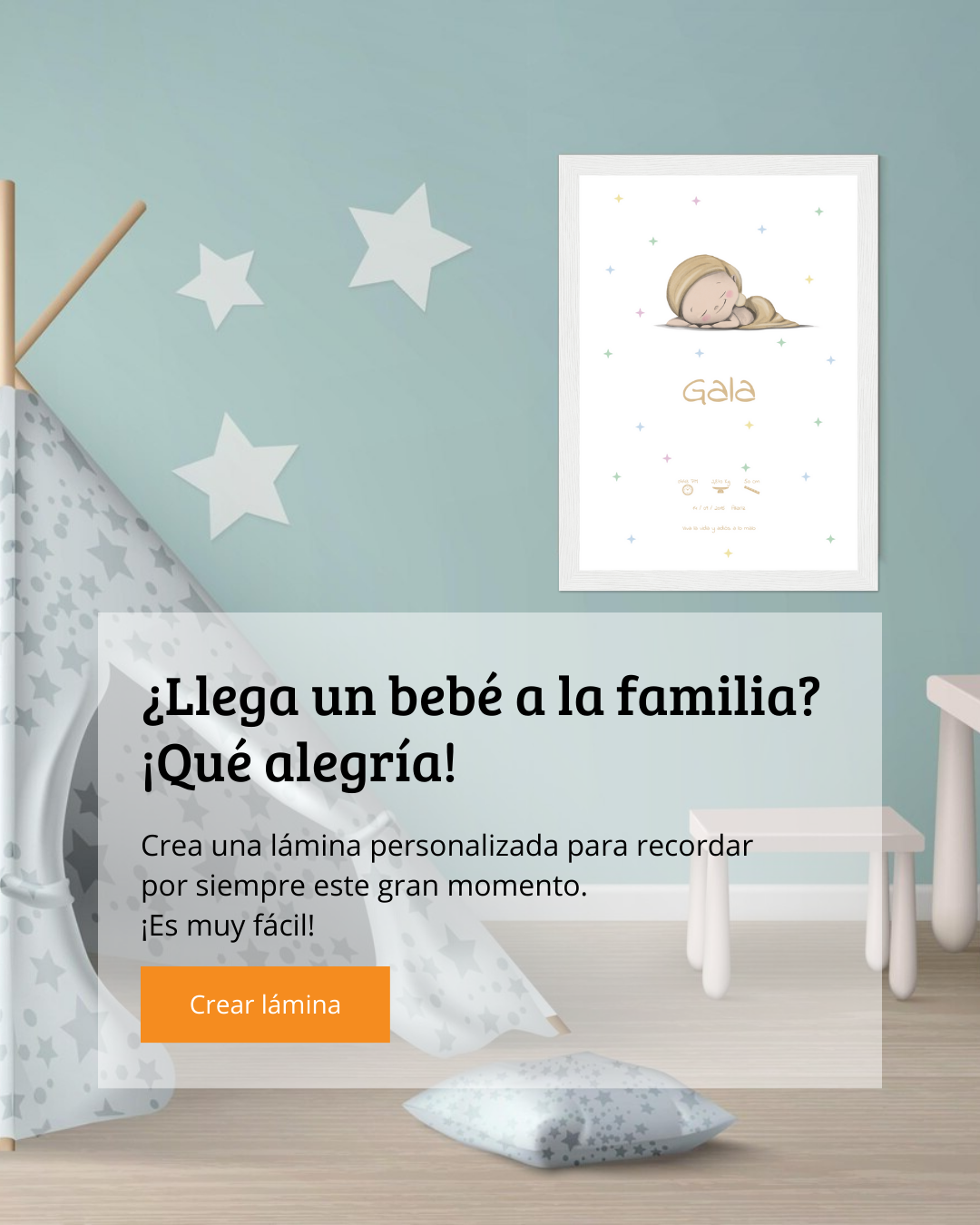 lámina personalizada recién nacidos famibooks