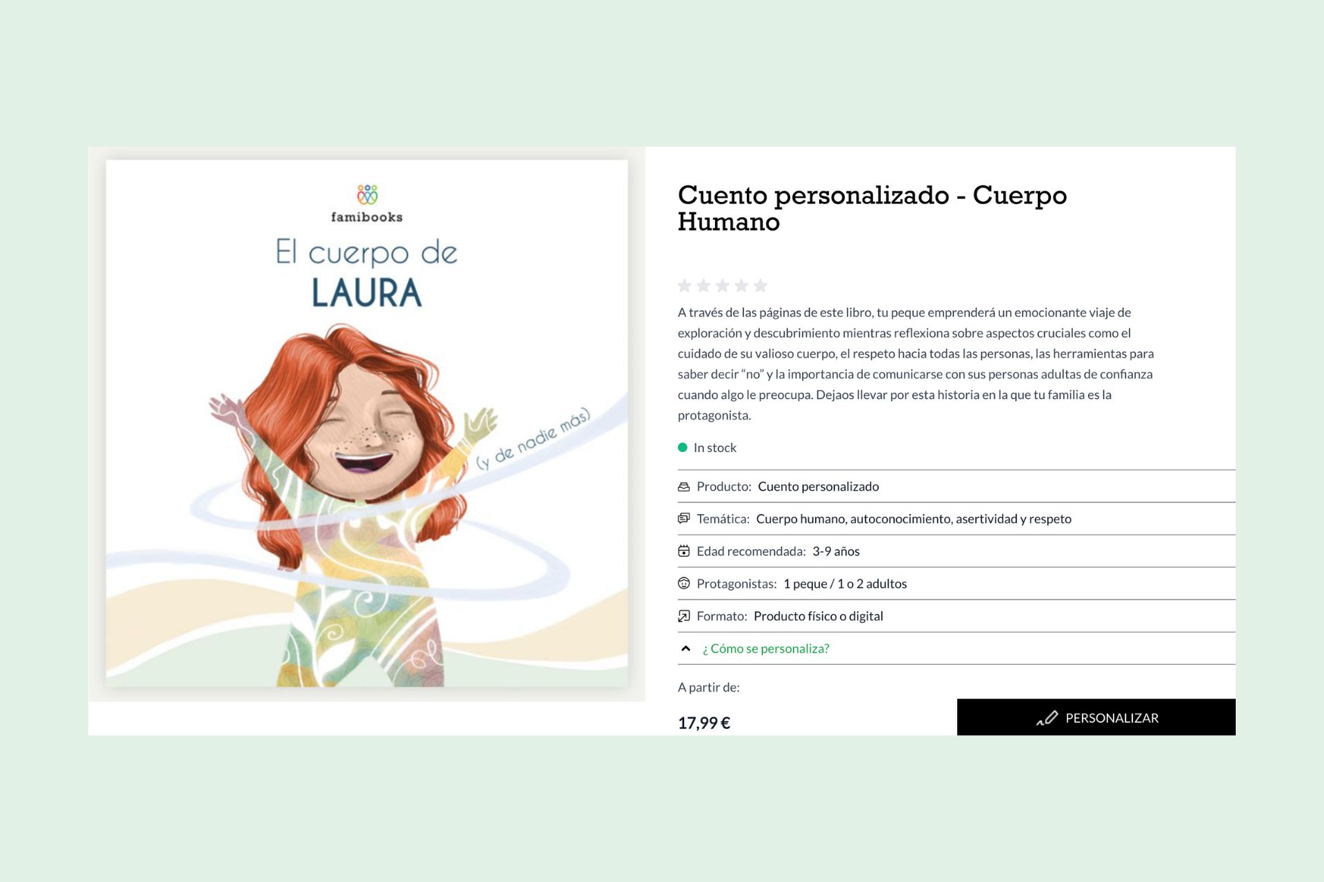 libro personalizado sobre el cuerpo
